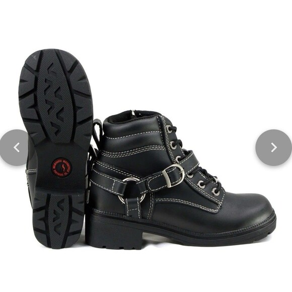 Milwaukee Shoes - Milwaukee Motorcycle Co Paragon Black Leather Harness Boots Women's Size 7